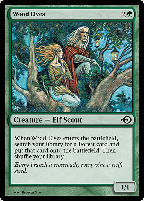 Wood Elves — Magic Online Promos #36094, art by Rebecca Guay