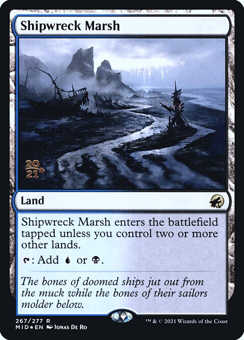 Shipwreck Marsh — Innistrad: Midnight Hunt Promos #267s, art by Jonas De Ro