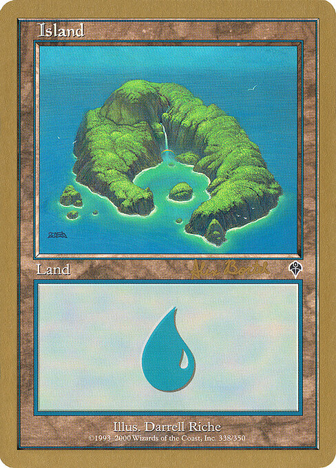 Island — World Championship Decks 2001 #ab338, art by Darrell Riche