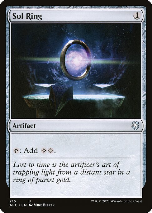 Sol Ring — Forgotten Realms Commander #215, art by Mike Bierek