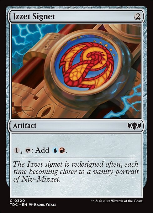 Izzet Signet — Tarkir: Dragonstorm Commander #320, art by Raoul Vitale