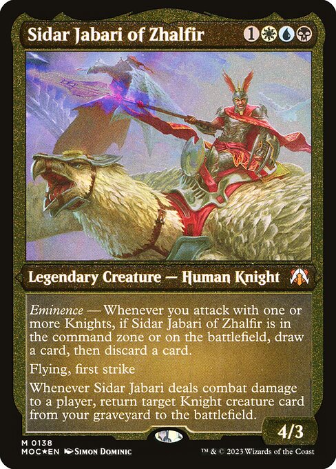 Sidar Jabari of Zhalfir — March of the Machine Commander #138, art by Simon Dominic