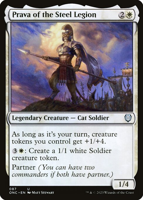 Prava of the Steel Legion — Phyrexia: All Will Be One Commander #87, art by Matt Stewart