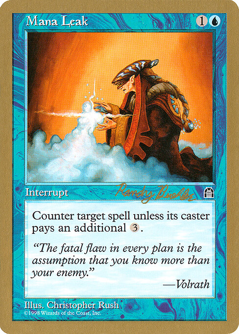 Mana Leak — World Championship Decks 1998 #rb36, art by Christopher Rush