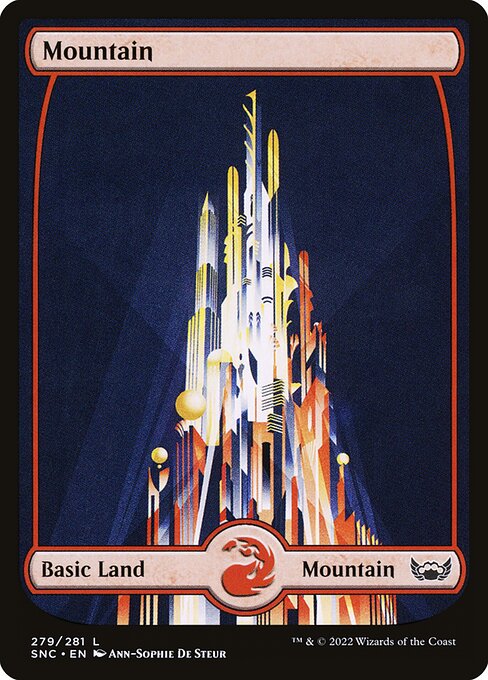 Mountain — Streets of New Capenna #279, art by Ann-Sophie De Steur