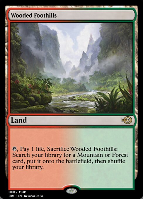 Wooded Foothills — Magic Online Promos #72890, art by Jonas De Ro
