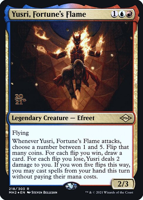 Yusri, Fortune's Flame — Modern Horizons 2 Promos #218s, art by Steven Belledin