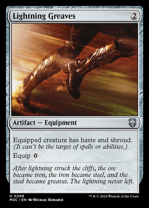 Lightning Greaves — Modern Horizons 3 Commander #298, art by Michael Komarck