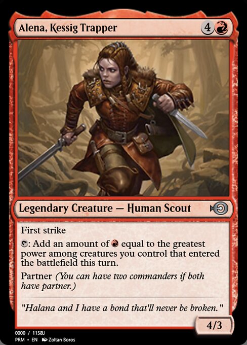 Alena, Kessig Trapper — Magic Online Promos #86224, art by Zoltan Boros