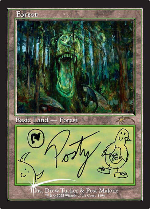 Forest — Secret Lair Drop #1194, art by Drew Tucker & Post Malone