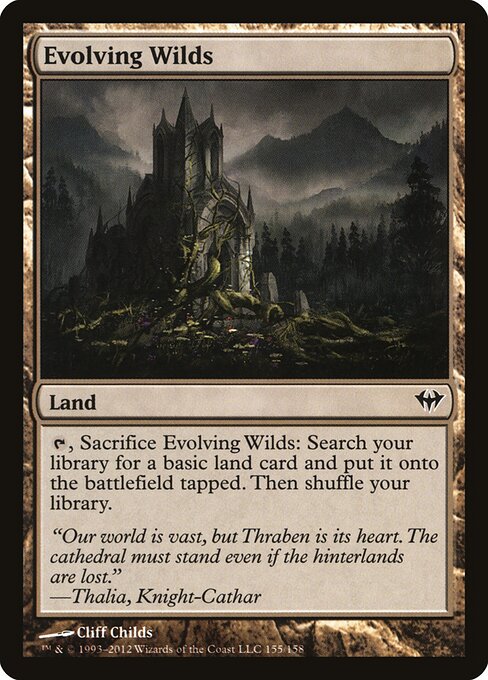 Evolving Wilds — Dark Ascension #155, art by Cliff Childs