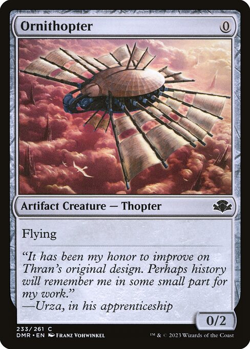 Ornithopter — Dominaria Remastered #233, art by Franz Vohwinkel