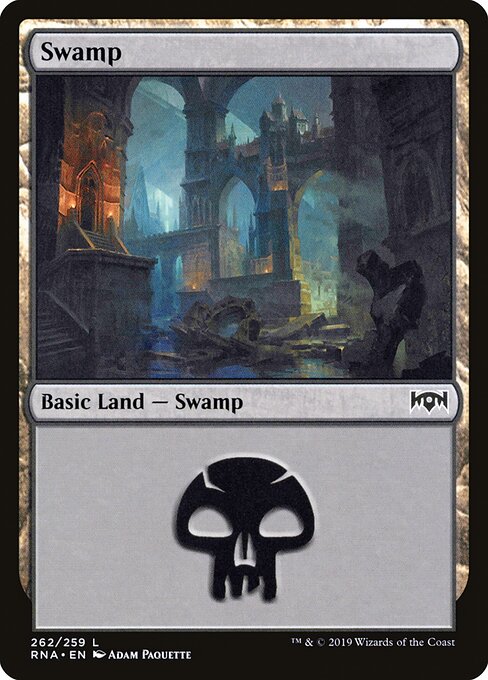 Swamp — Ravnica Allegiance #262, art by Adam Paquette