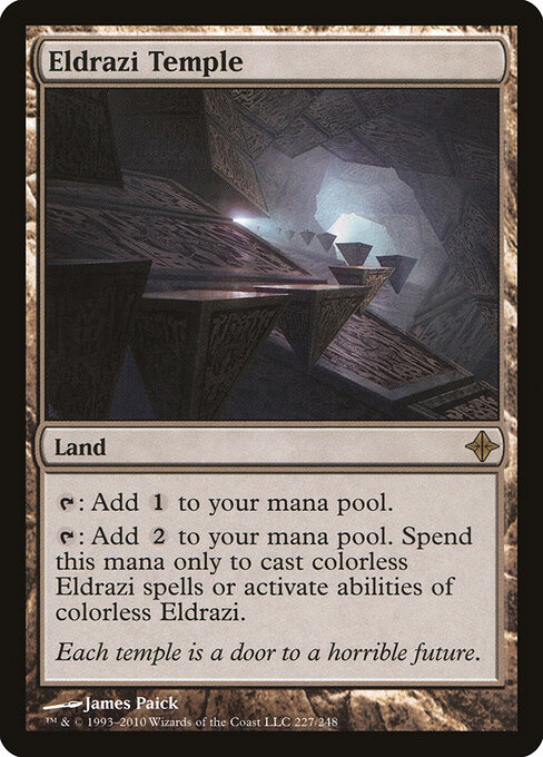 Eldrazi Temple — Rise of the Eldrazi #227, art by James Paick