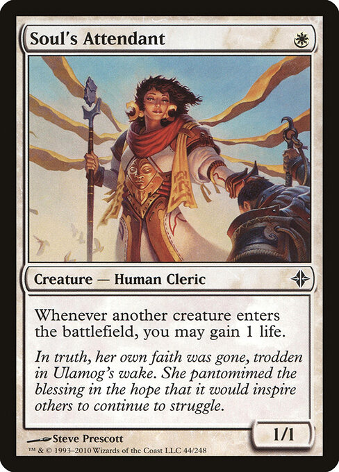 Soul's Attendant — Rise of the Eldrazi #44, art by Steve Prescott
