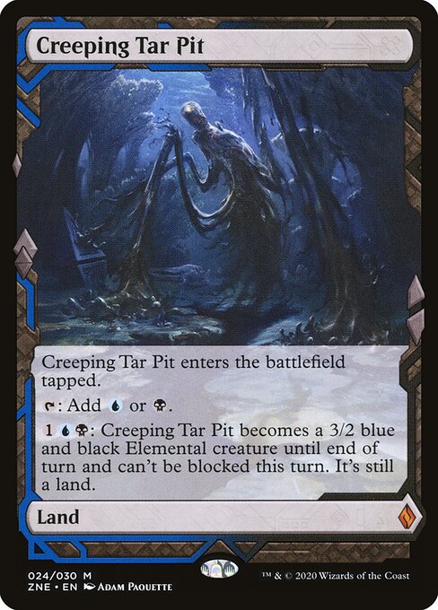 Creeping Tar Pit — Zendikar Rising Expeditions #24, art by Adam Paquette