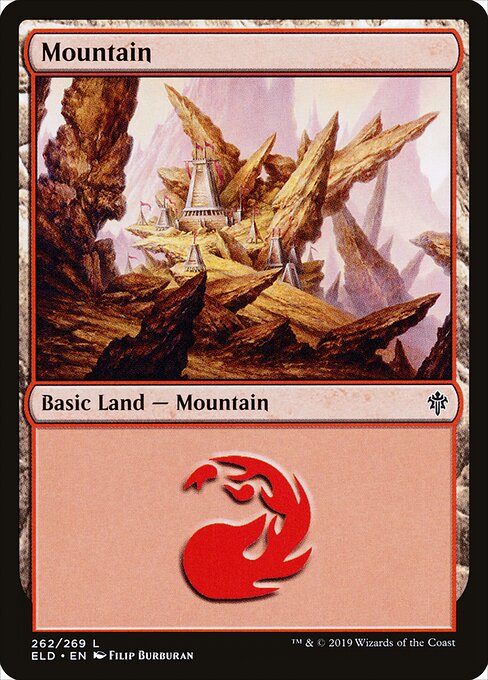 Mountain — Throne of Eldraine #262, art by Filip Burburan