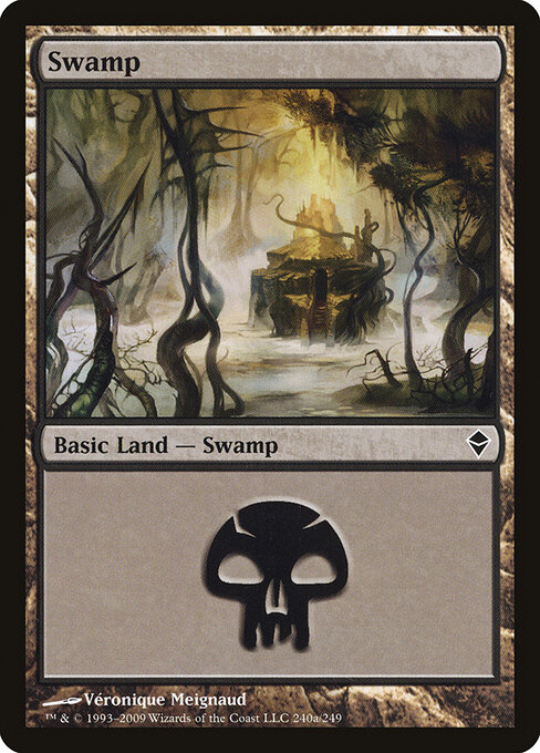 Swamp — Zendikar #240a, art by Véronique Meignaud