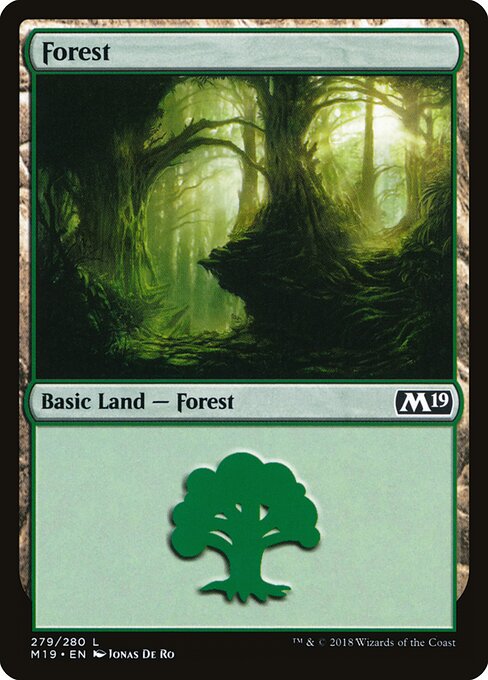 Forest — Core Set 2019 #279, art by Jonas De Ro