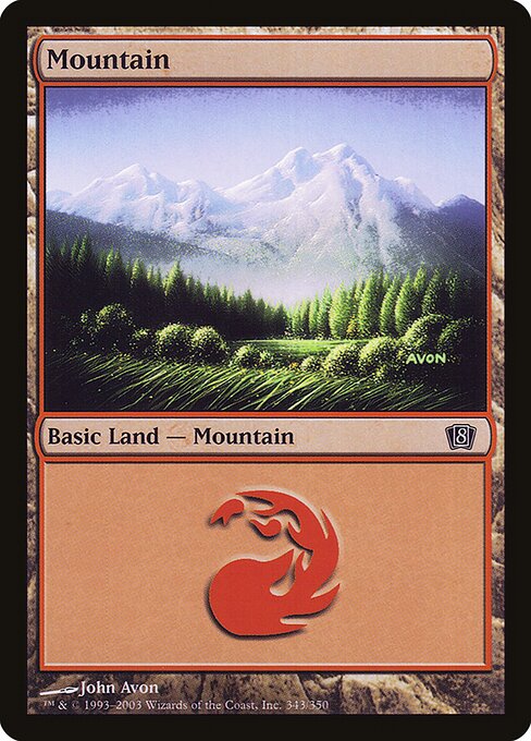 Mountain — Eighth Edition #343★, art by John Avon
