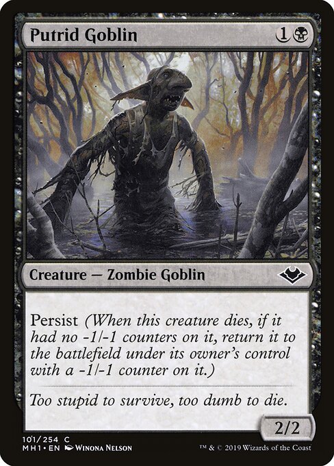 Putrid Goblin — Modern Horizons #101, art by Winona Nelson