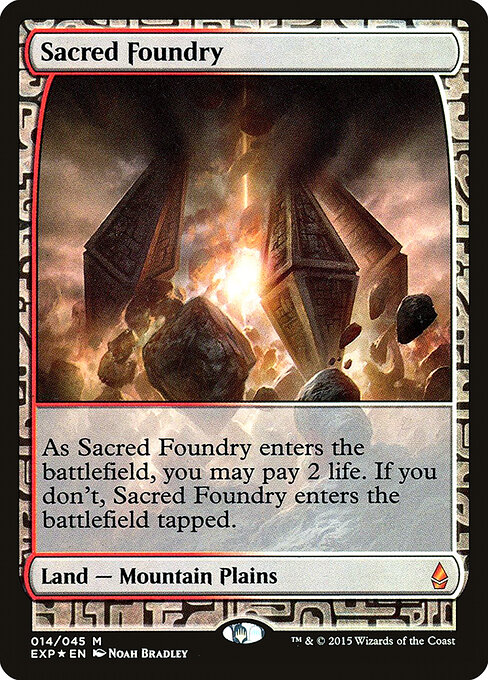 Sacred Foundry — Zendikar Expeditions #14, art by Noah Bradley