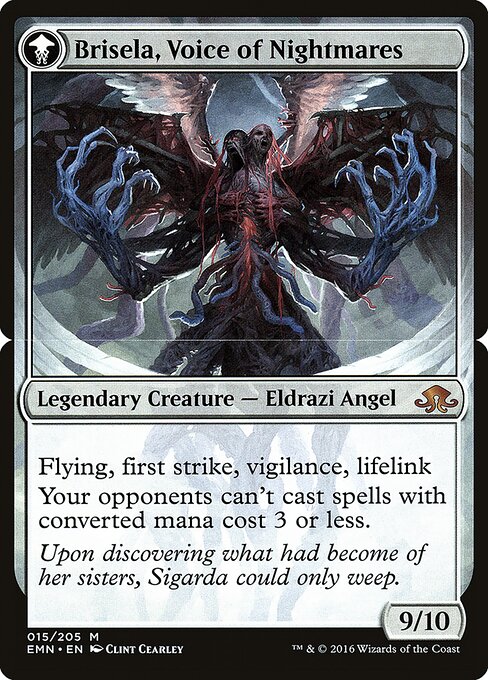 Brisela, Voice of Nightmares — Eldritch Moon Promos #15bs, art by Clint Cearley