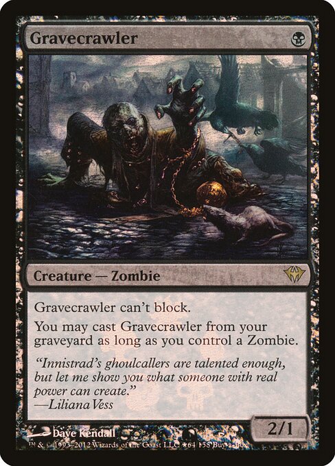 Gravecrawler — Dark Ascension Promos #64★, art by Dave Kendall