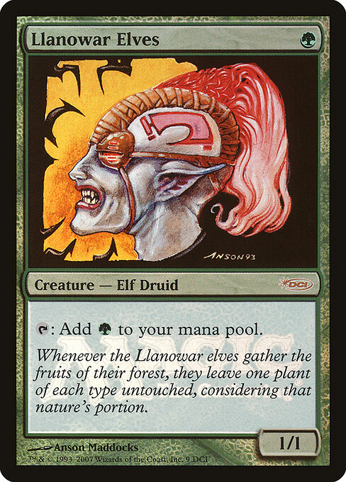 Llanowar Elves — DCI Promos #9, art by Anson Maddocks