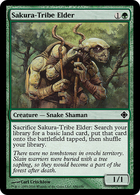 Sakura-Tribe Elder — Magic Online Theme Decks #A86, art by Carl Critchlow