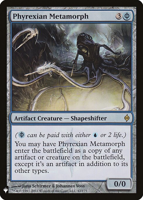 Phyrexian Metamorph — The List #NPH-42, art by Jana Schirmer & Johannes Voss