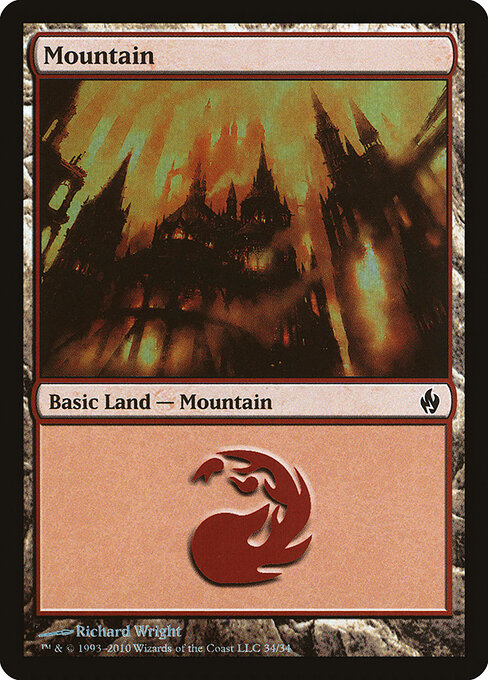 Mountain — Premium Deck Series: Fire and Lightning #34, art by Richard Wright