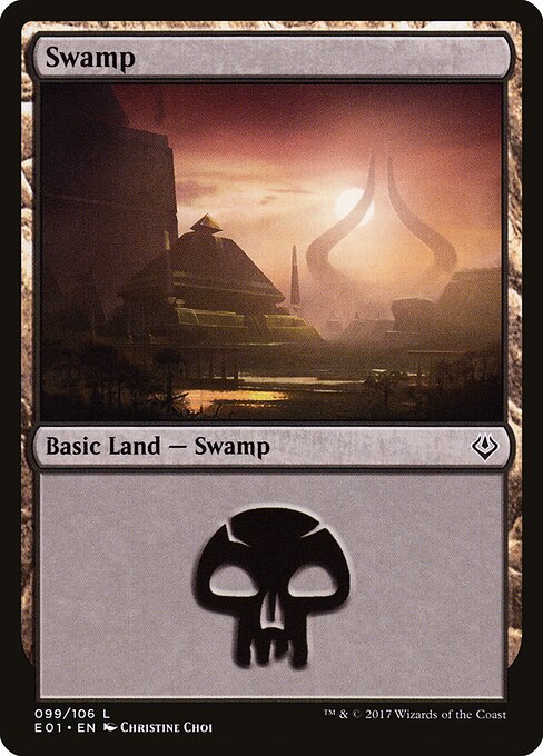 Swamp — Archenemy: Nicol Bolas #99, art by Christine Choi