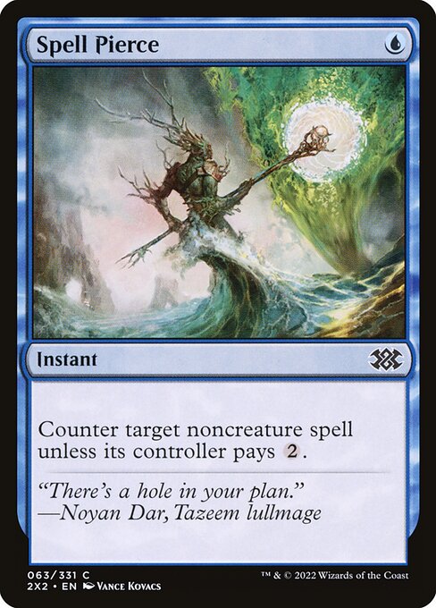 Spell Pierce — Double Masters 2022 #63, art by Vance Kovacs