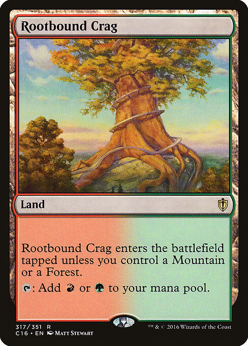 Rootbound Crag — Commander 2016 #317, art by Matt Stewart