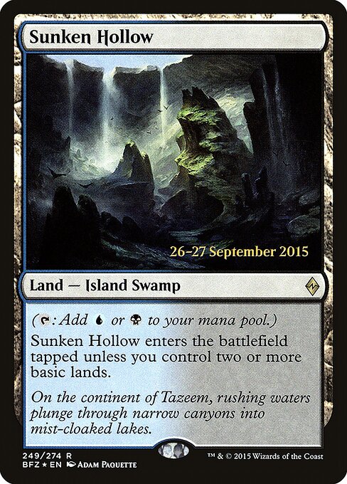 Sunken Hollow — Battle for Zendikar Promos #249s, art by Adam Paquette