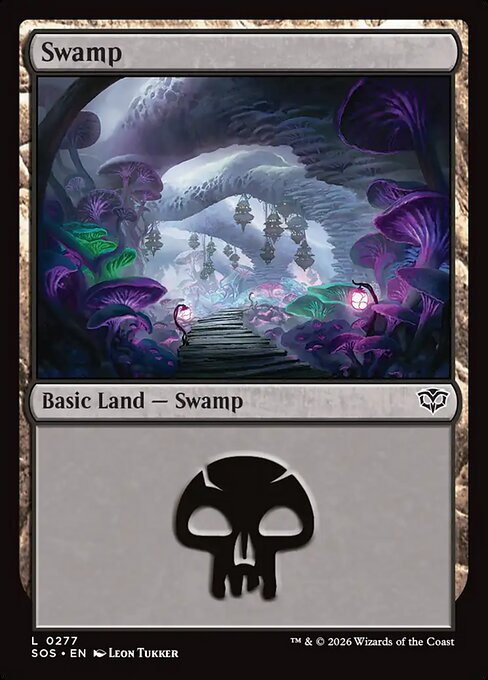 Swamp — Secrets of Strixhaven #277, art by Leon Tukker