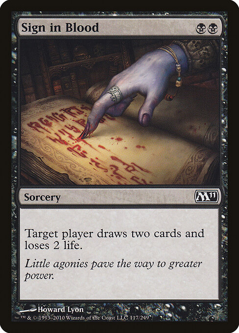 Sign in Blood — Magic 2011 #117, art by Howard Lyon