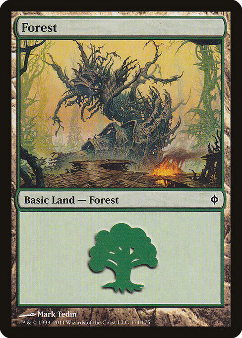 Forest — New Phyrexia #174, art by Mark Tedin