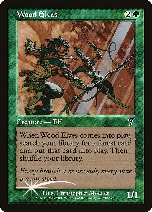 Wood Elves — Seventh Edition #284★, art by Christopher Moeller