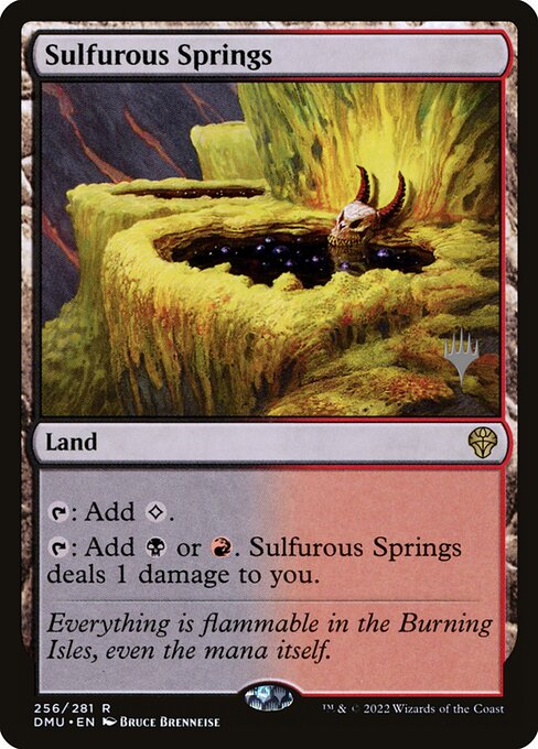 Sulfurous Springs — Dominaria United Promos #256p, art by Bruce Brenneise