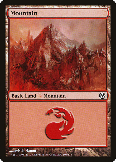 Mountain — Duels of the Planeswalkers #107, art by Nils Hamm