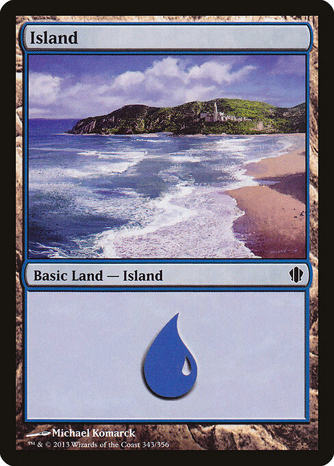 Island — Commander 2013 #343, art by Michael Komarck