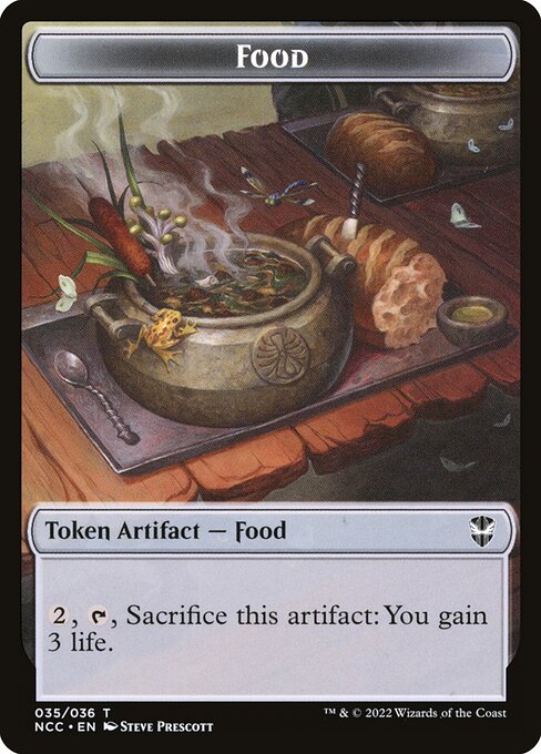 Food — New Capenna Commander Tokens #35, art by Steve Prescott