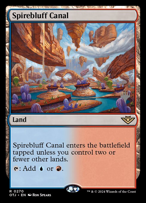 Spirebluff Canal — Outlaws of Thunder Junction Promos #270p, art by Ron Spears