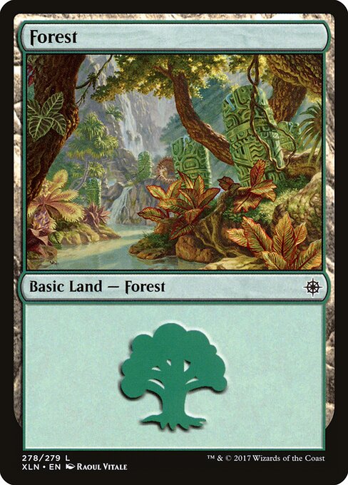 Forest — Ixalan #278, art by Raoul Vitale