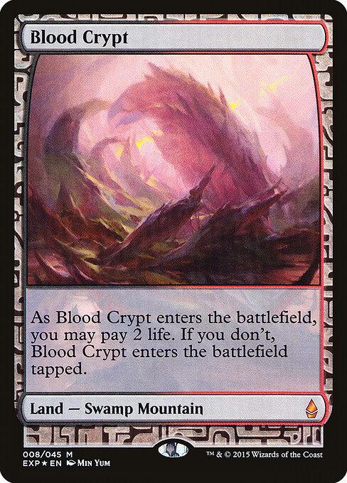 Blood Crypt — Zendikar Expeditions #8, art by Min Yum