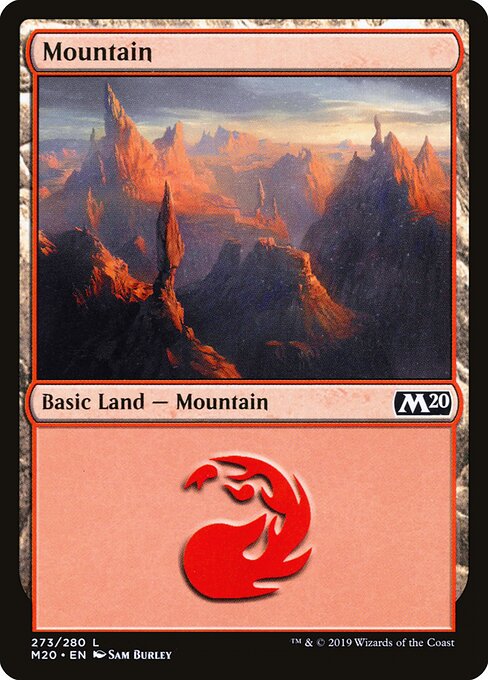 Mountain — Core Set 2020 #273, art by Sam Burley