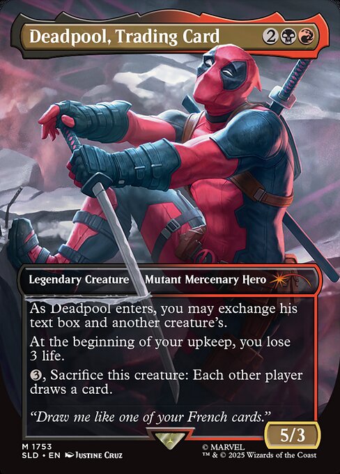 Deadpool, Trading Card — Secret Lair Drop #1753, art by Justine Cruz