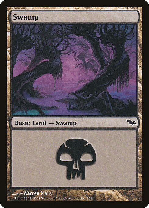 Swamp — Shadowmoor #291, art by Warren Mahy